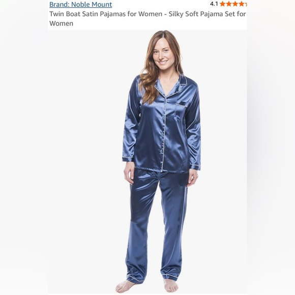 Victoria's Secret Other - MRSP $60 Blue Satin Pajama Set Intimates & Sleepwear